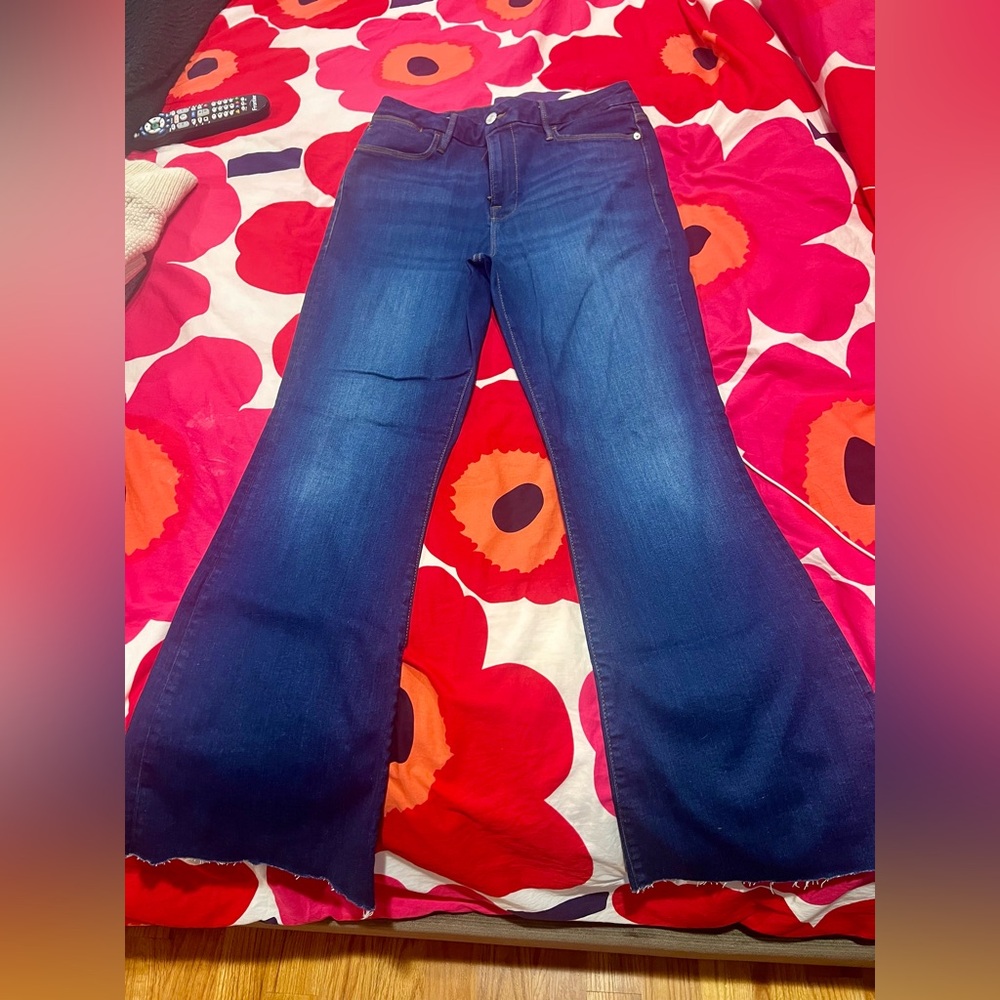 Frame Denim Le Easy Flare jeans with raw hem
